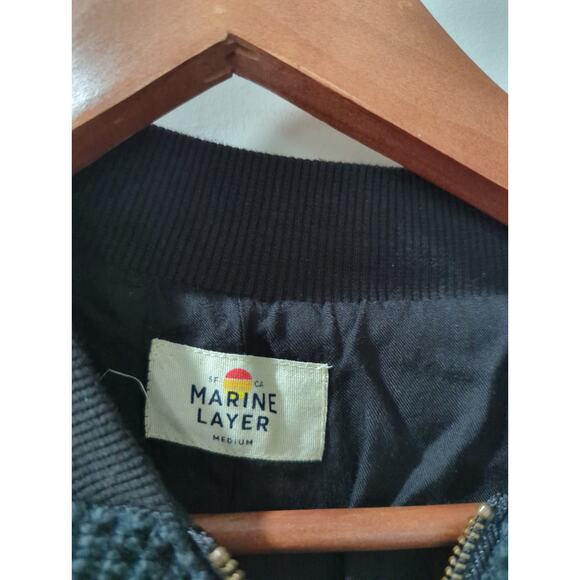 Marine Layer Bird's Eye Textured Bomber Jacket - Picture 3 of 4